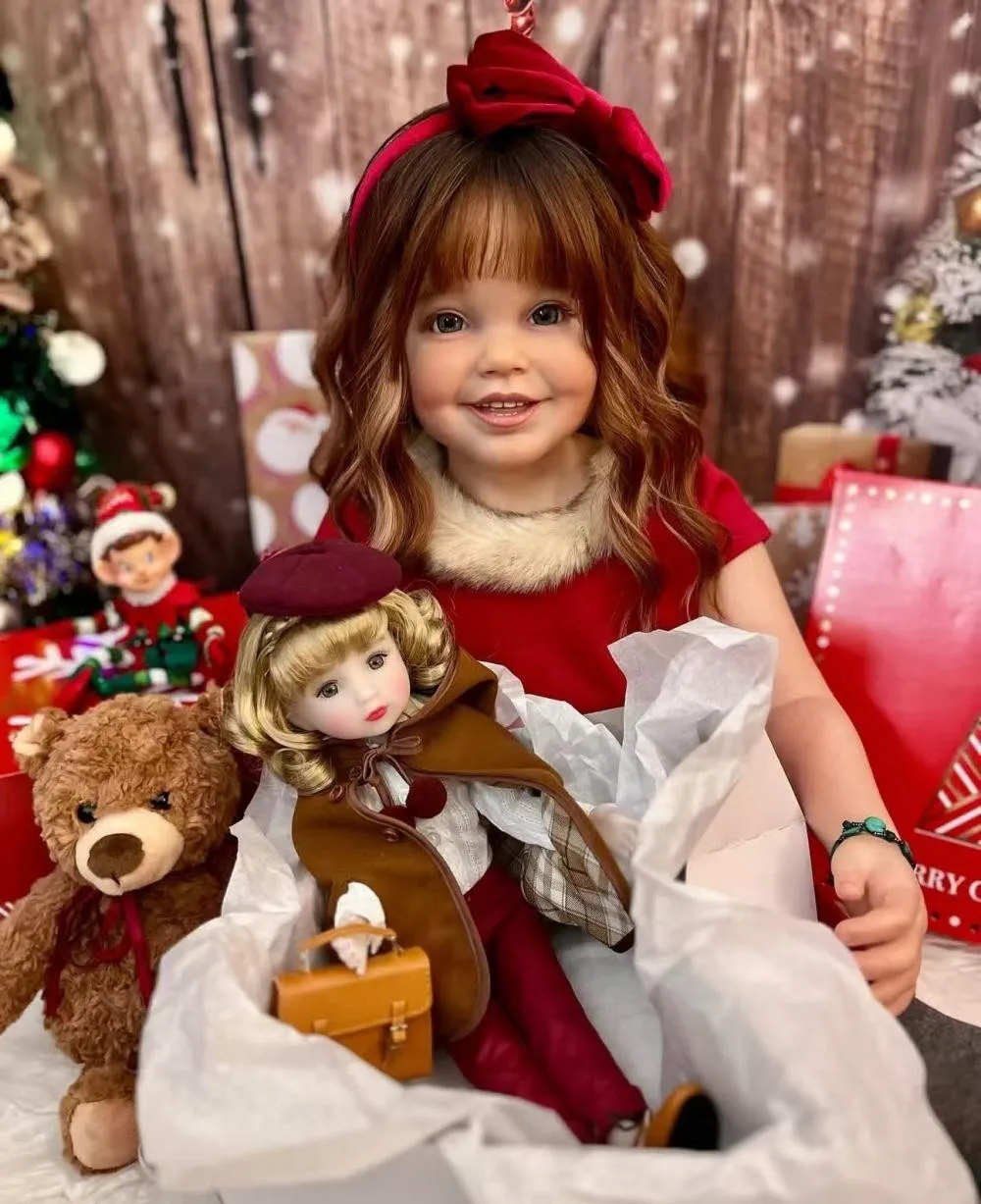 Delphi 42in Lifelike Reborn Doll Toddler Girl Rooted Curly Hair Handmade Toys Gift