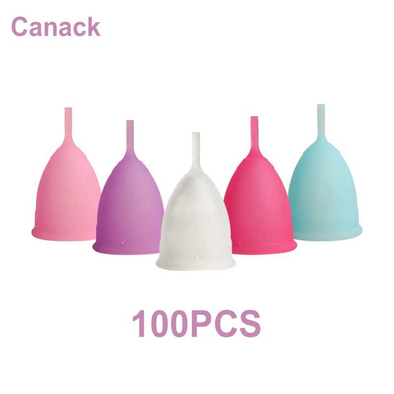 Canack Menstrual Cup 100PCS Medical Silicone Feminine Hygiene Copa  Reusable Women Period Cups менструальная чаша