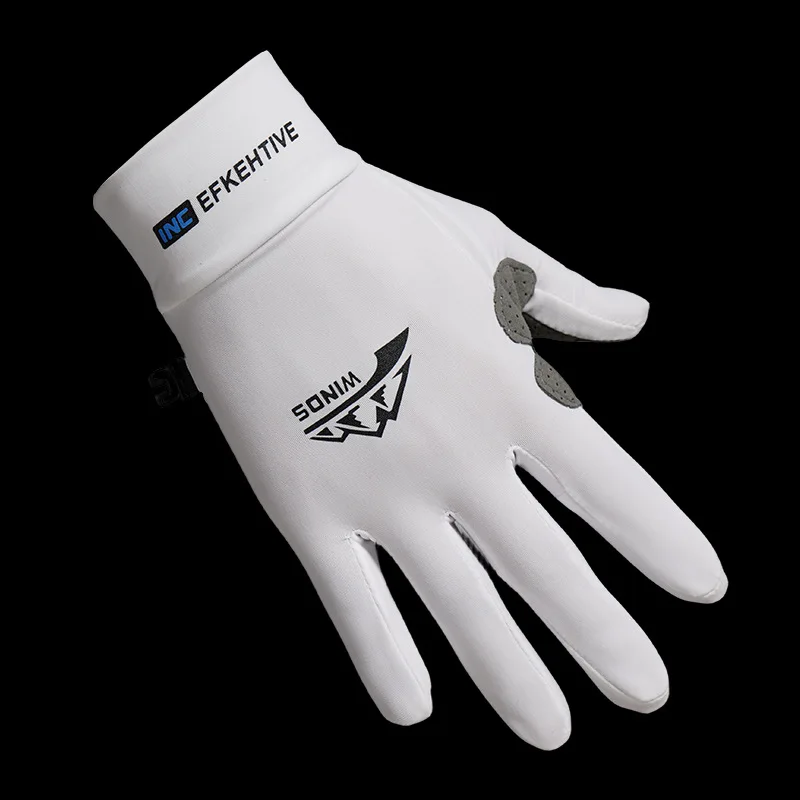 Guantes de seda de hielo para mantener el calor, guantes finos de invierno para conducción al aire libre, antideslizantes, protector solar, guantes de pesca con dedos completos, guantes de remo para Kayak