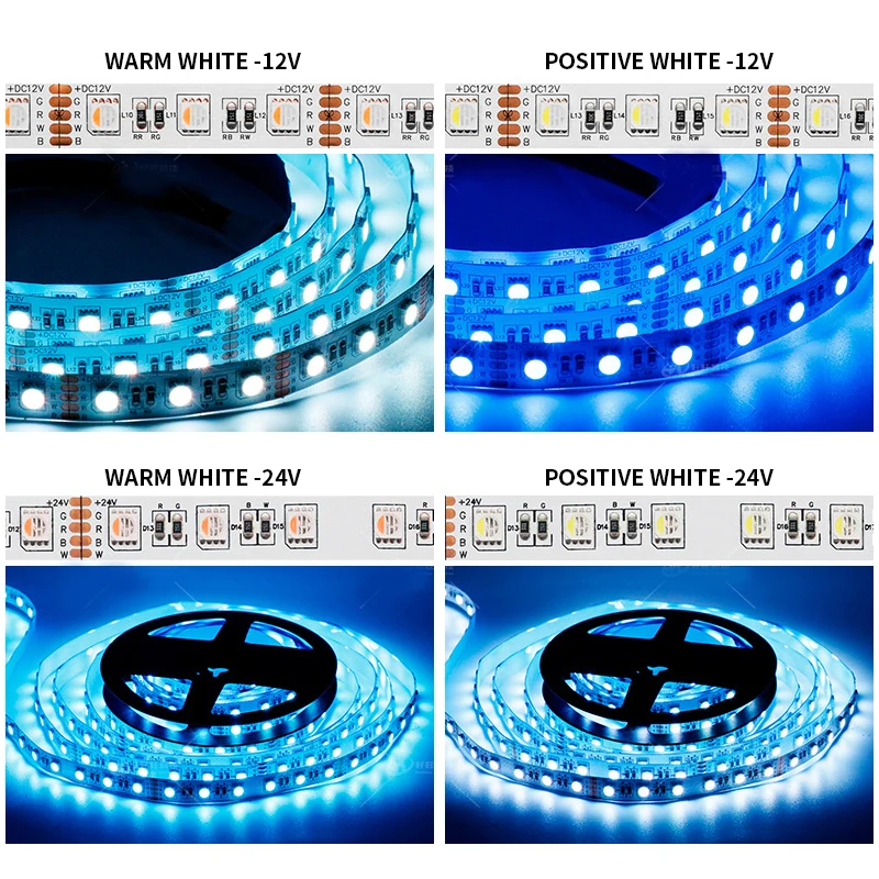 5M 12V 24V SMD5050 RGBW RGBWW LED Strip RGB White RGB Warm White, 4 Color in 1 LED Chip,60 LED/M IP20 IP65 Waterproof LED Tape