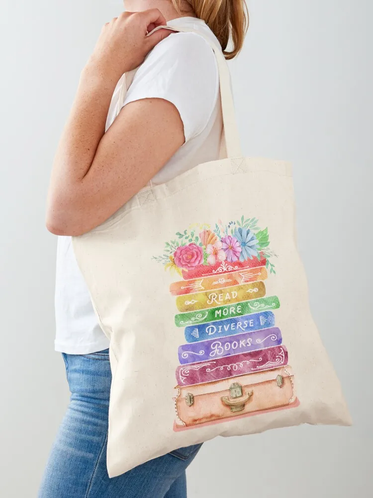 Diverse Books Tote Bag Women bags free delivery bags shoping bag