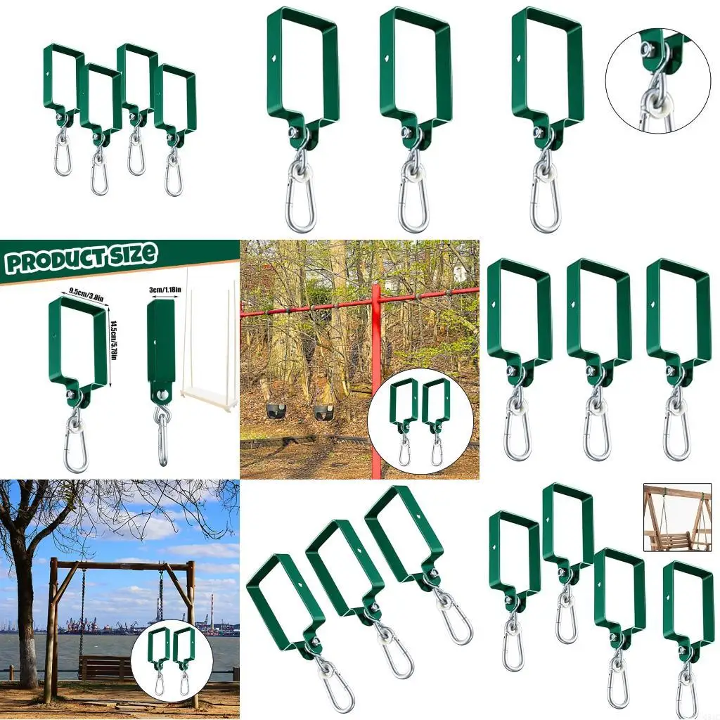 

Q81C Swing Mounting Hardware Heavy Duty Hangers Square Swing Clamps With Carabiner