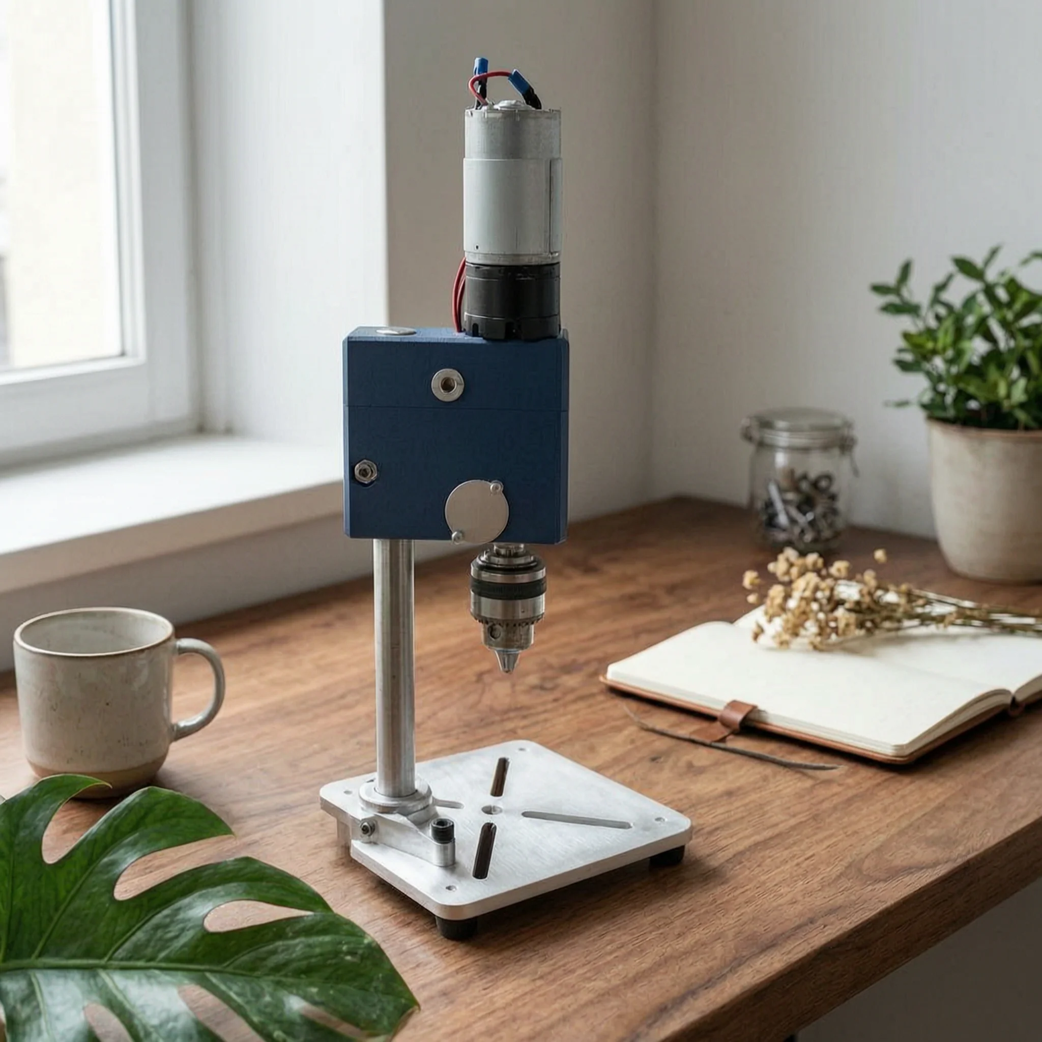 Mini Drill Press Compact Desktop Drill Press Power Tool Portable for Small Factory
