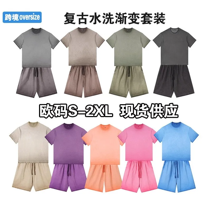 

Summer Men's Clothing Oversize Cotton T Shirt For Man Y2K Style Tops Short Sleeve Neck Loose Fit Vintage Pure Color