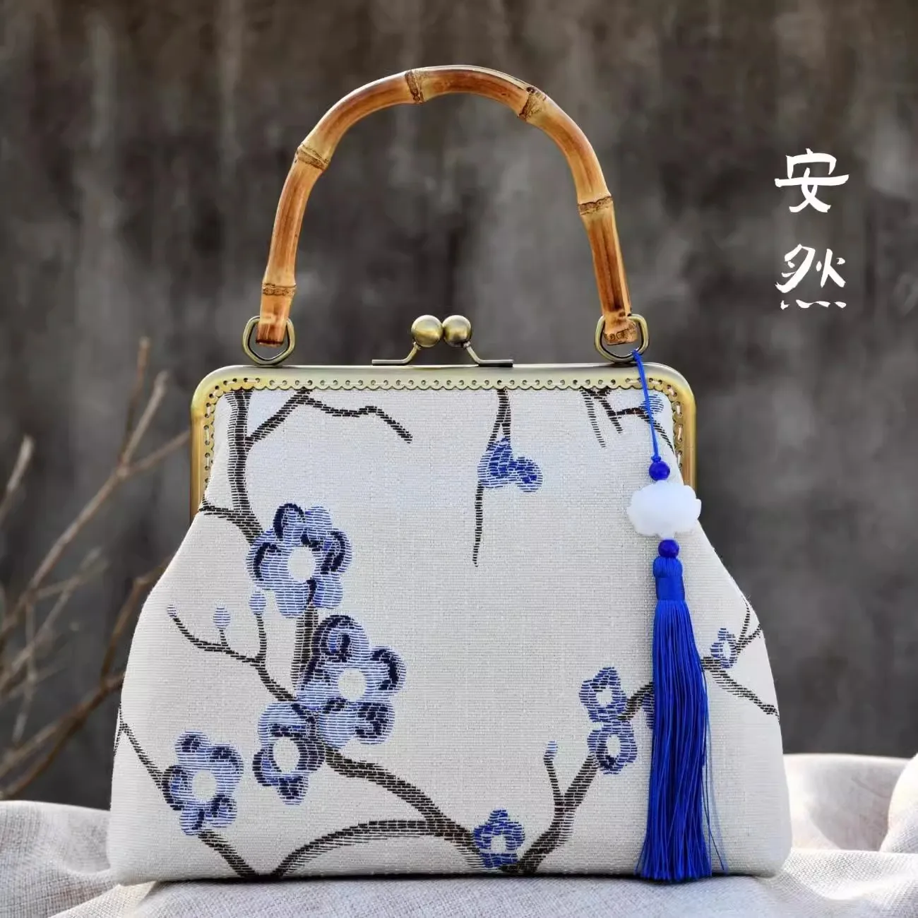 

Tote Women's Handbags Purses Fringe Top Handle Bags Classic Vintage Fashion Flowers Chinese Style Bag