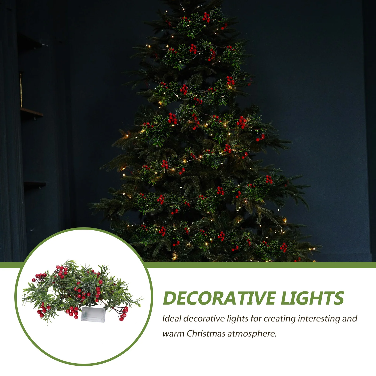 1 قطعة عيد الميلاد مصباح ليد سلسلة البلاستيك الفواكه الحمراء تصميم ضوء دافئ للمنزل مهرجان حفلة الديكور في الهواء الطلق عيد الميلاد ديكور #1