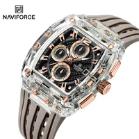 NAVIFORCE 7105 cronógrafo de moda reloj de cuarzo multifuncional deporte 5ATM reloj de silicona resistente al agua para hombres relojes masculinos