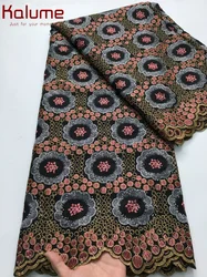 Kalume Luxury Swiss Voile Lace Dry Fabric 2025 Embroidery African Lace Fabric Cotton Fabric for Nigeran Party Wedding F4233