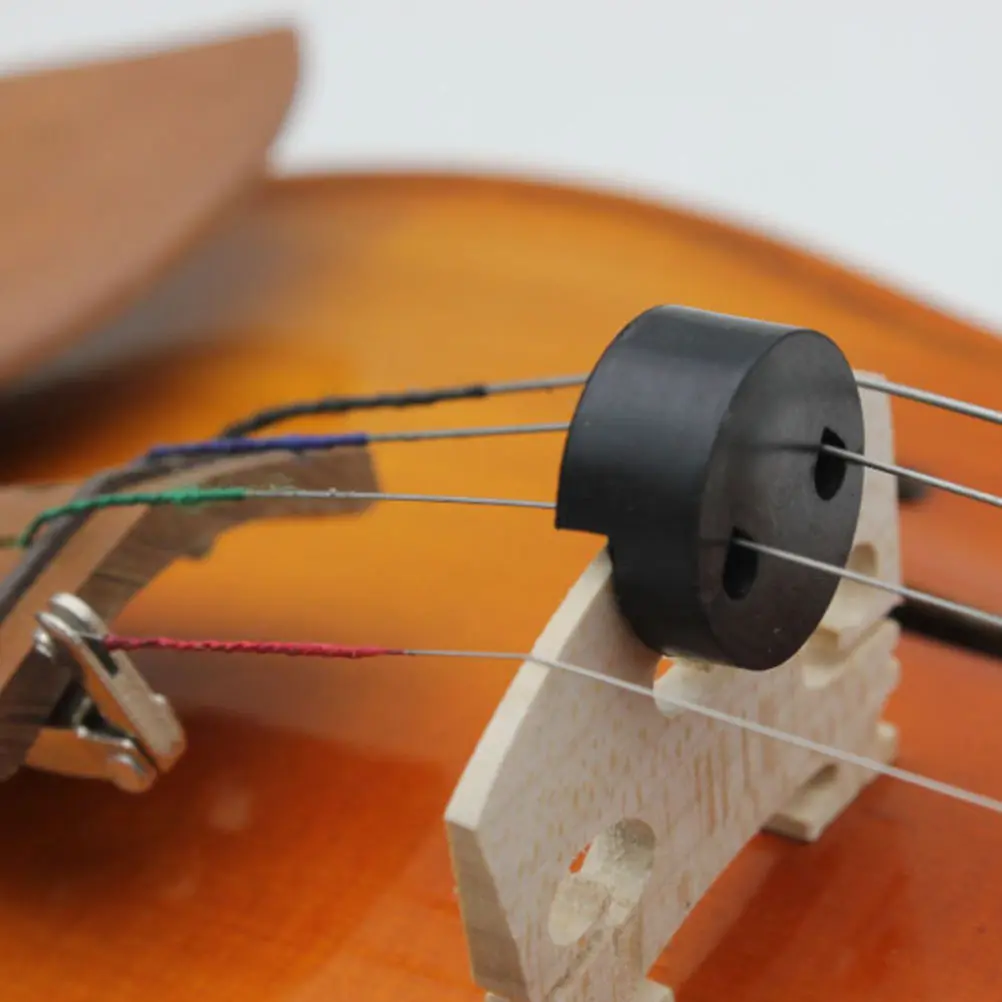 

2Pcs Durable Rubber Violoncello Practice Mute Round Design Noise Dampener Black for Cello Supplies Violoncello