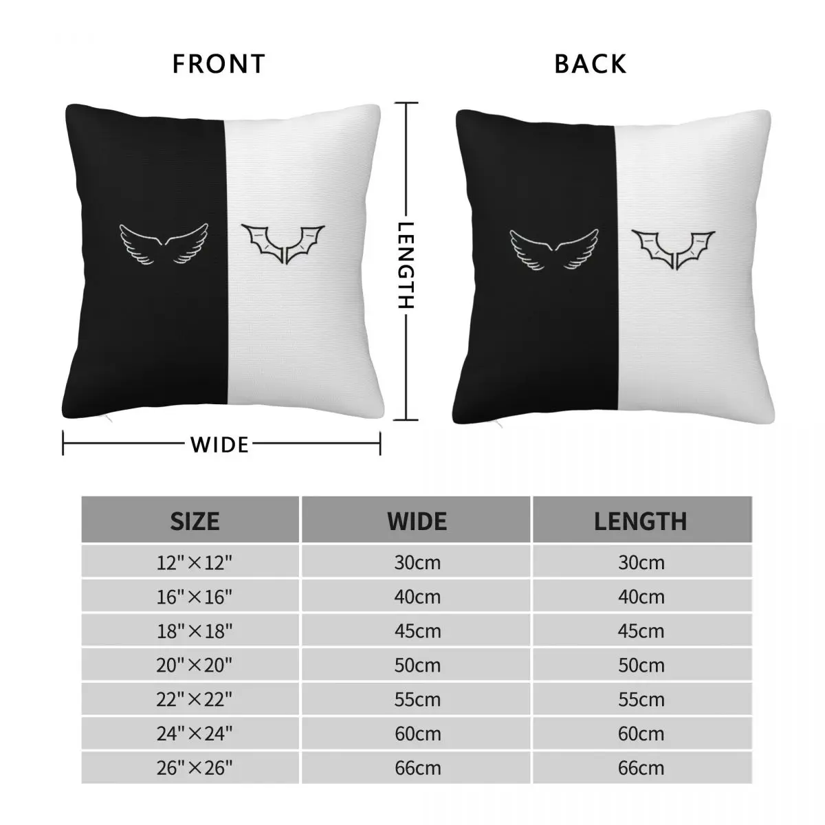 Duki Angel Demon Square Pillowcase Polyester Linen Velvet Printed Zip Decorative Throw Pillow Case Sofa Seater Cushion Cover 18