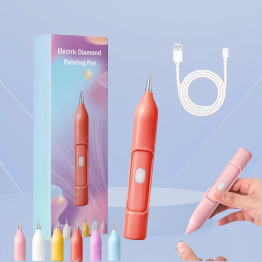 

Перезаряжаемая электрическая ручка для алмазной живописи Ipx5, водонепроницаемая, легко чистящаяся, вакуумная ручка для рисования с бриллиантами, ручка в горошек со стразами