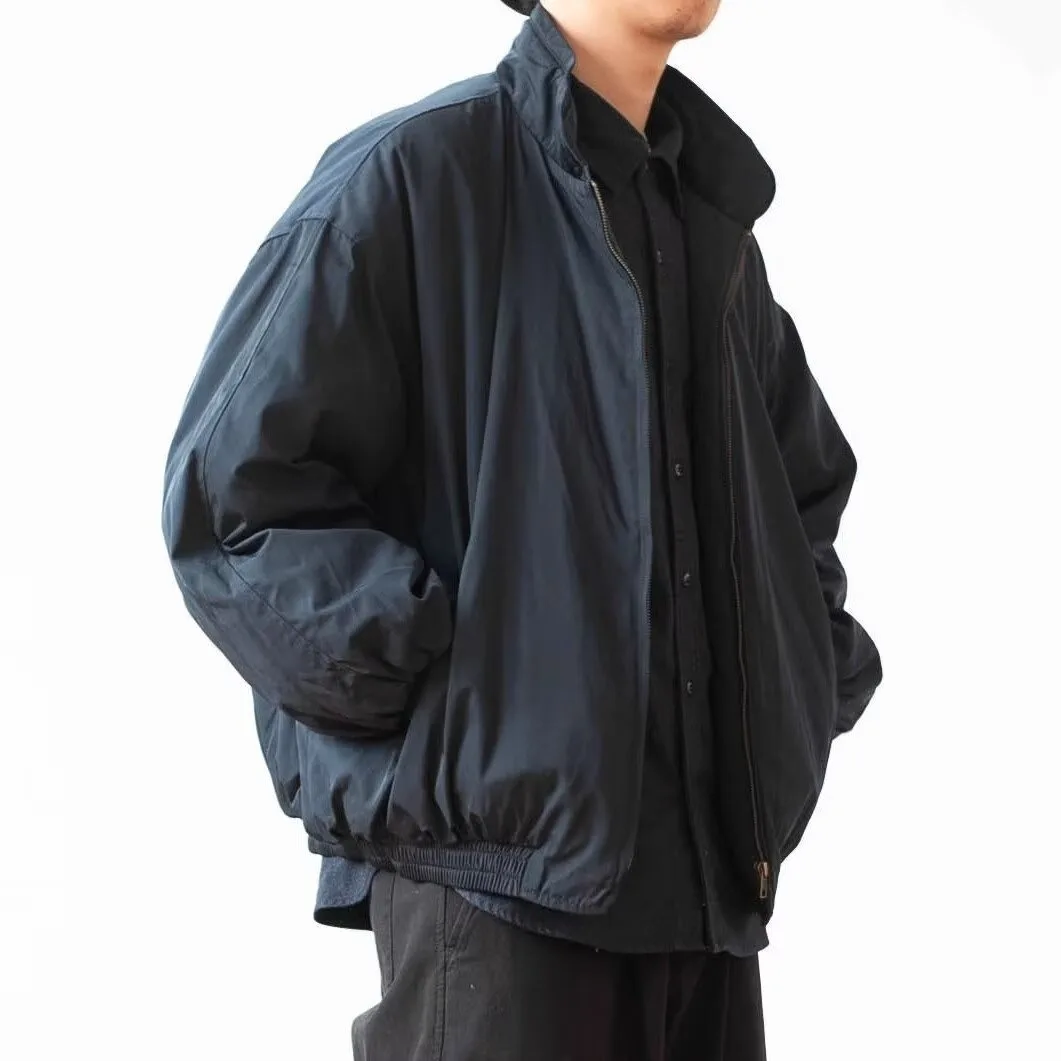 

Japanese Minimalist Loose Cotton Padded Jacket Men Oversized Vintage Workwear Parka Winter Streetwear Fashion