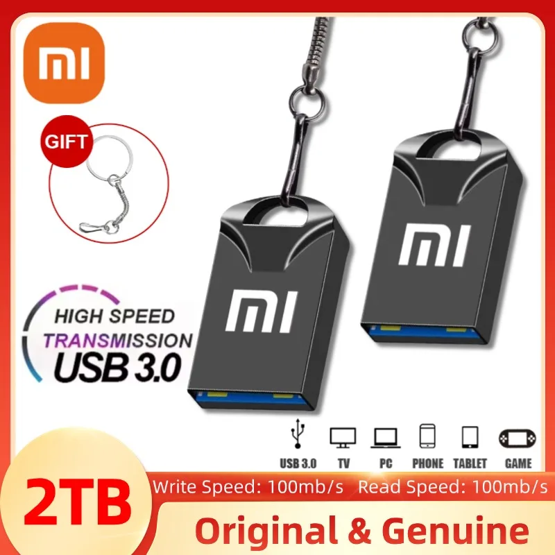 Xiaomi 2Tb Usb3.0 Metal Flash Drives Geheugen 1Tb 512Gb 256Gb 128Gb Draagbare Waterdichte Usb Stick Hoge Snelheid Otg Pen Drive Voor Pc