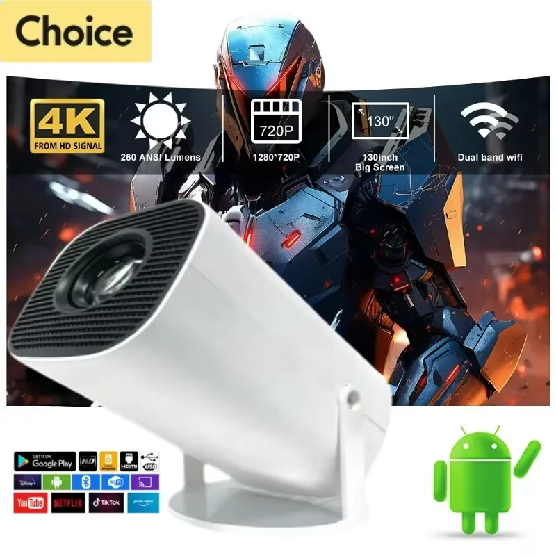 P30 Smart Mini Projector Android 11 WiFi6 Support 4K 1080P BT5.0 Projector 1280*720P Home Cinema Portable Projector