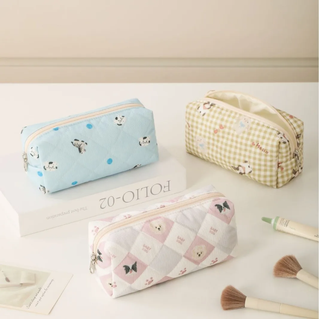Examination Essential Corduroy Pencil Case Ins Style Stationery Storage Bag