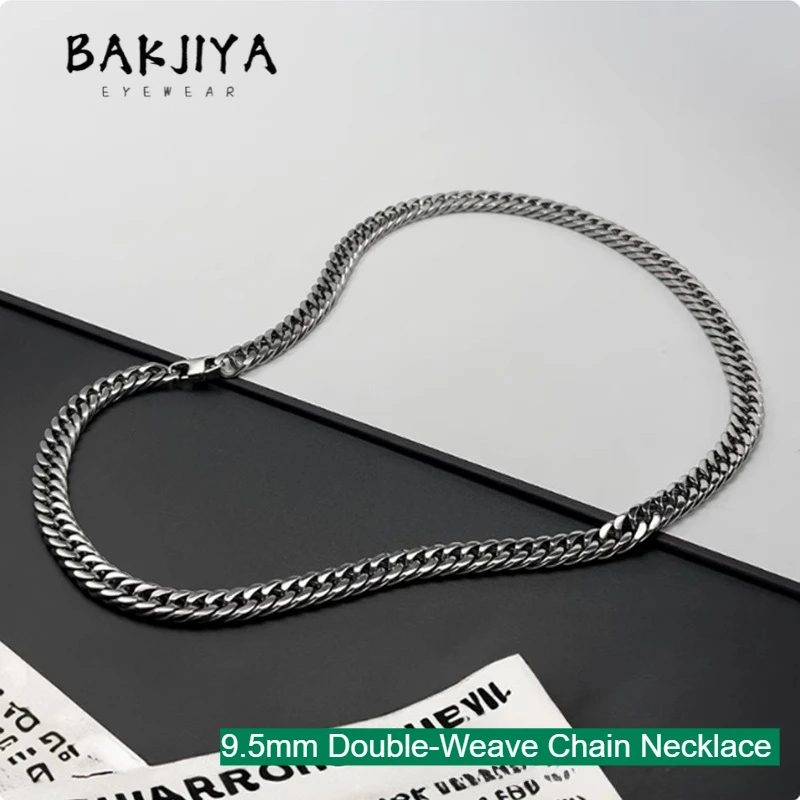 

New Technology Pure Titanium Rope Chain Necklace 7.0mm/9.5mm Wide Double Weave Chain, Unisex Fashion Hypoallergenic Jewelry