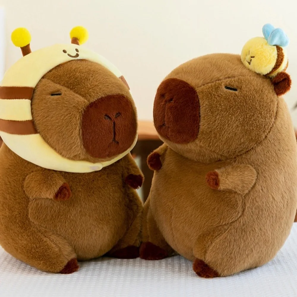 Schlafkissen Biene Capybara Plüschtier Flauschige weiche Capybara Plüschpuppe Simulation Cartoon Capibara Anime Fluffty Toy Home Decor