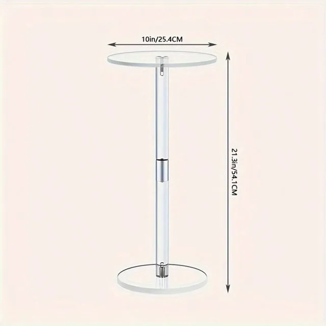Transparent Tea Table Acrylic Side Small Round Simple Creative Corner Modern Table Space Saving Drink Table for Liveingroom 6