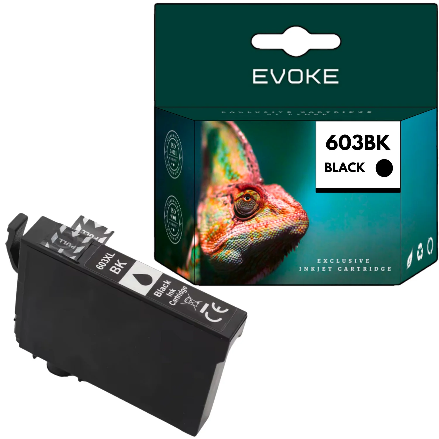 Evoke Compatibele Inkt voor Epson 603XL 603 XL C13T03A14010 Zwart 13 ml 730 Pagina's Expression Home Xp-2100 2105 2150 2155 3100 3150 3155 4100 4105; Workforce Wf-2810Dwf 2830Dwf 2835Dwf 2850Dwf