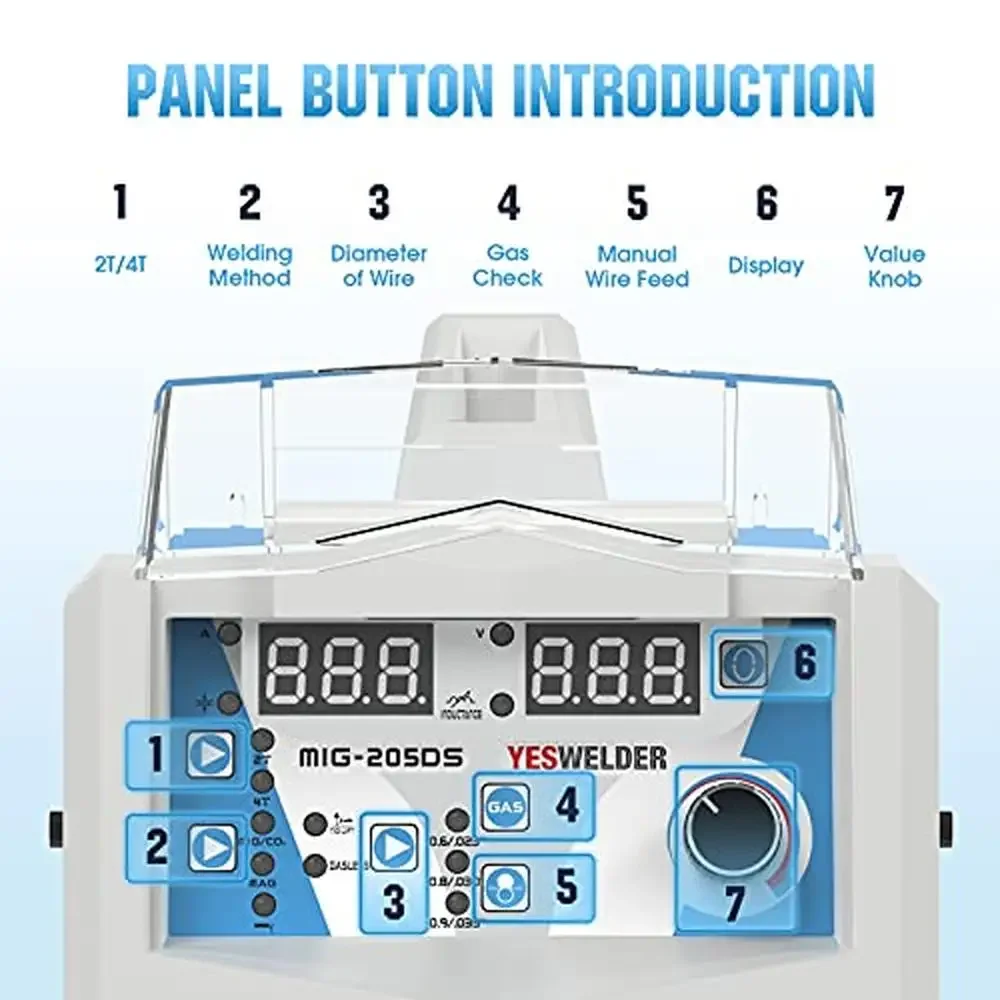 Multi-Function 200Amp Dual Voltage MIG Welder Gas/Gasless MIG/Lift TIG/ARC 4 in 1 Welding Machine
