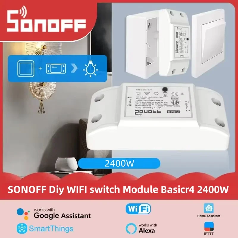 

1-5 шт. SONOFF BASICR4 умный переключатель включения/выключения Wi-Fi таймер освещения приложение/голосовой пульт дистанционного управления DIY режим работает с Alexa Google Home
