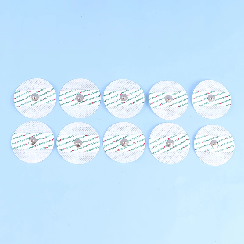 10 Pcs Non-Woven ECG Electrode Pads ECG EKG Electrode Patch Medical Disposable ECG Accessories Electrocardiogram Accessories