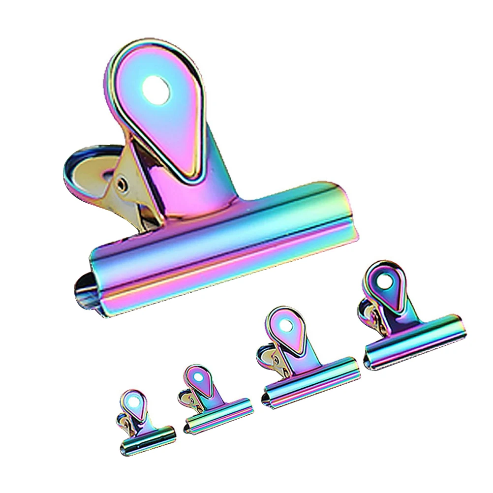 5 قطعة قوس قزح الموثق 65 مللي متر 50 مللي متر 40 مللي متر 30 مللي متر 20 مللي متر ذيل طويل المفصلي كليب قسط الفولاذ المقاوم للصدأ قوي الربيع مشبك ورق للمنزل