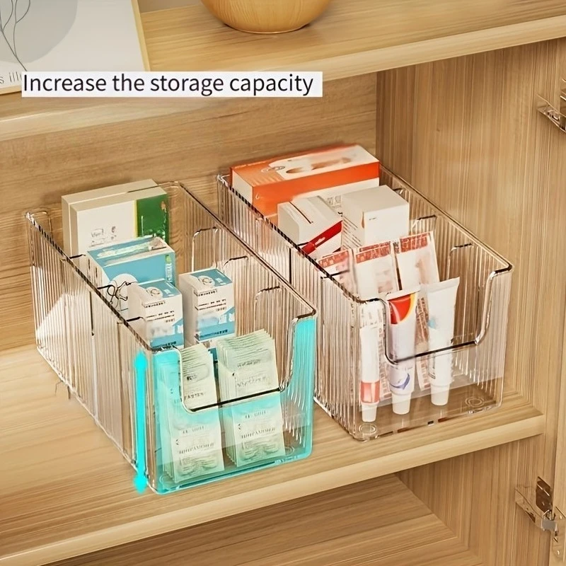 Medicine Storage Box With Dividers For Countertop Closet Office Home Emergency Supplies Holder Container Fridge Desk - view 4