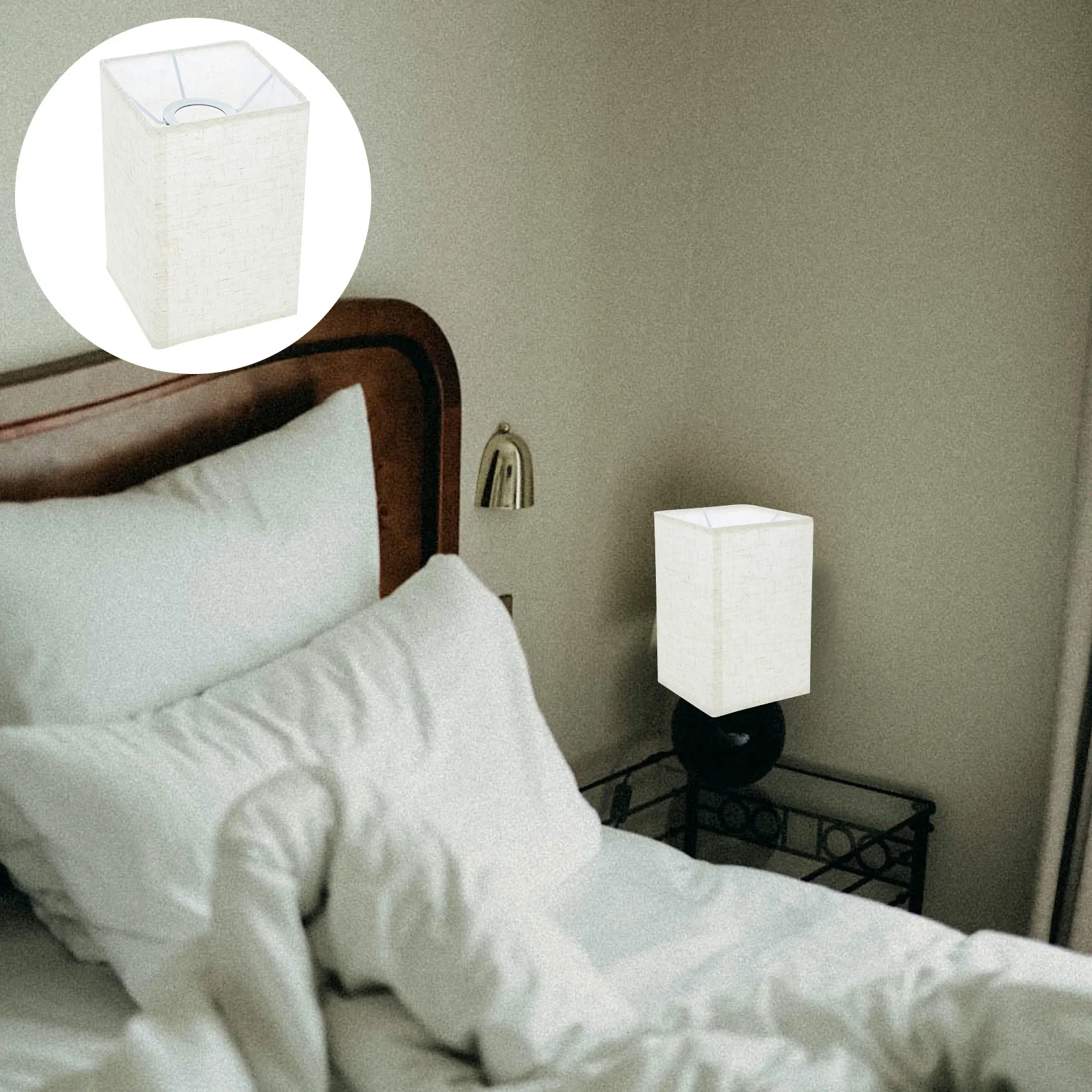 

Linen Lampshade Square Universal Floor Small Shades Replacements Table Fabric Cover Cloth