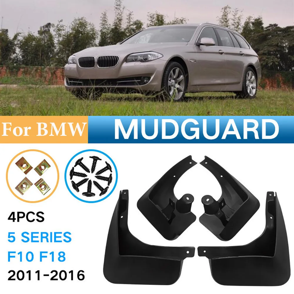 

4pcs 2011-2016 FOR BMW 5 Series F10 F11 Mudguard Fender Mudflaps Guard Splash Mud Flap Car Accessories Front Rear