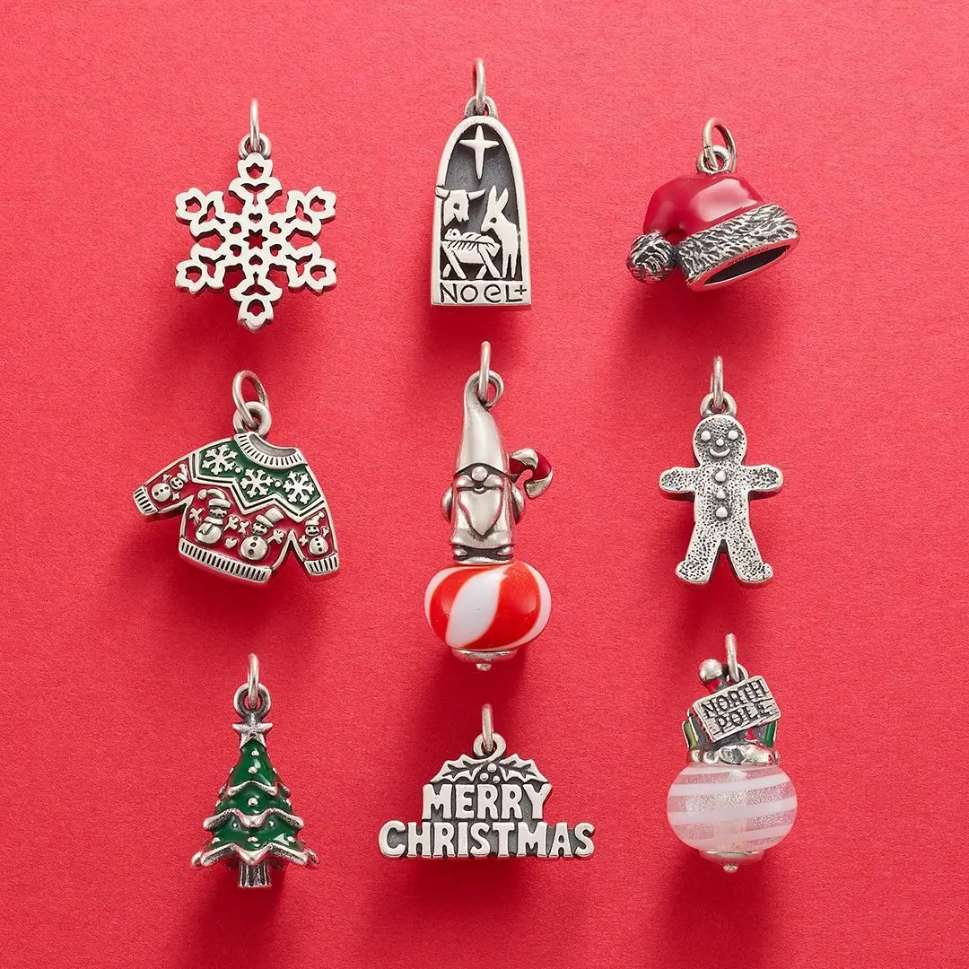 Weihnachtlicher Mode-Anhänger aus Edelstahl in Goldfarbe für Frauen, Schneeflocken-Charm für DIY-Armbänder und Halsketten-Zubehör – Detail 1