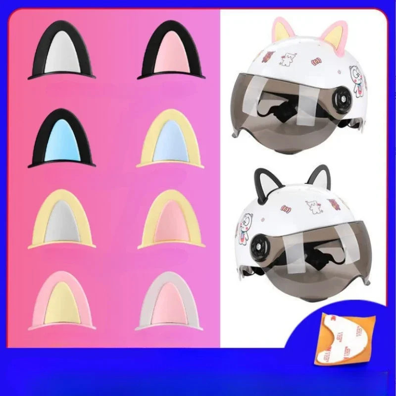 

Universal Helmet Cat Ears Decoration Motorcycle Electric Car Driving Styling Cute Cat Ears Stickers Decor Helmet Accessories