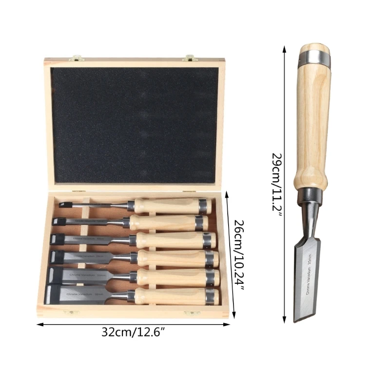 6pcs Wood Carving Hand Chisels Set Professional Wood Cut Knife Sculpting Hand Tools Chisel Woodworking For Carpenter