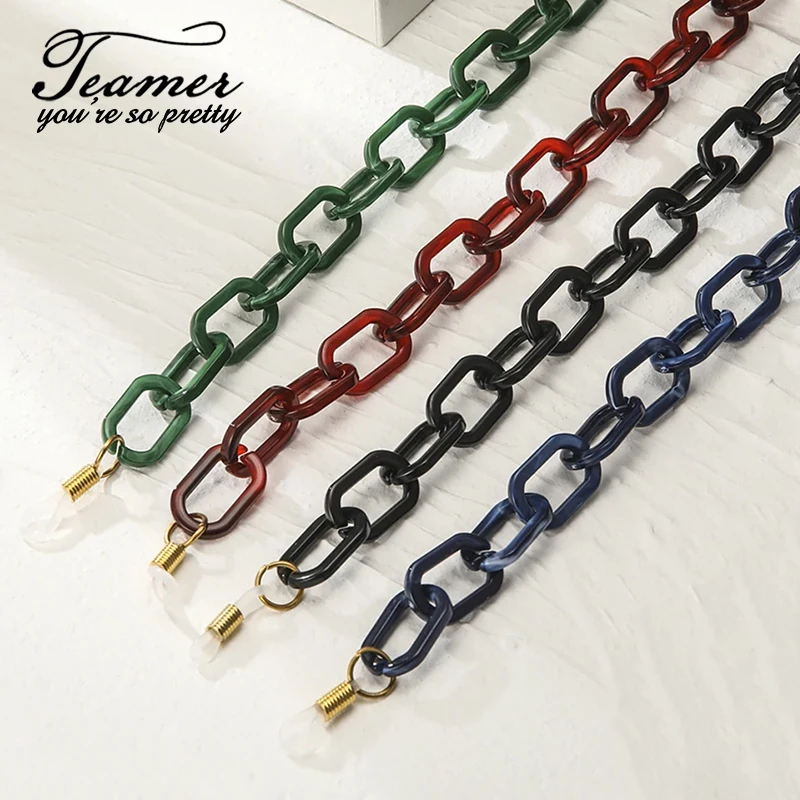 Teamer Wide Acrylic Glasses Chain for Women Men Face Mask Sunglasses Lanyard Neck Chains Reading Glasses Holder Straps Cord Gift