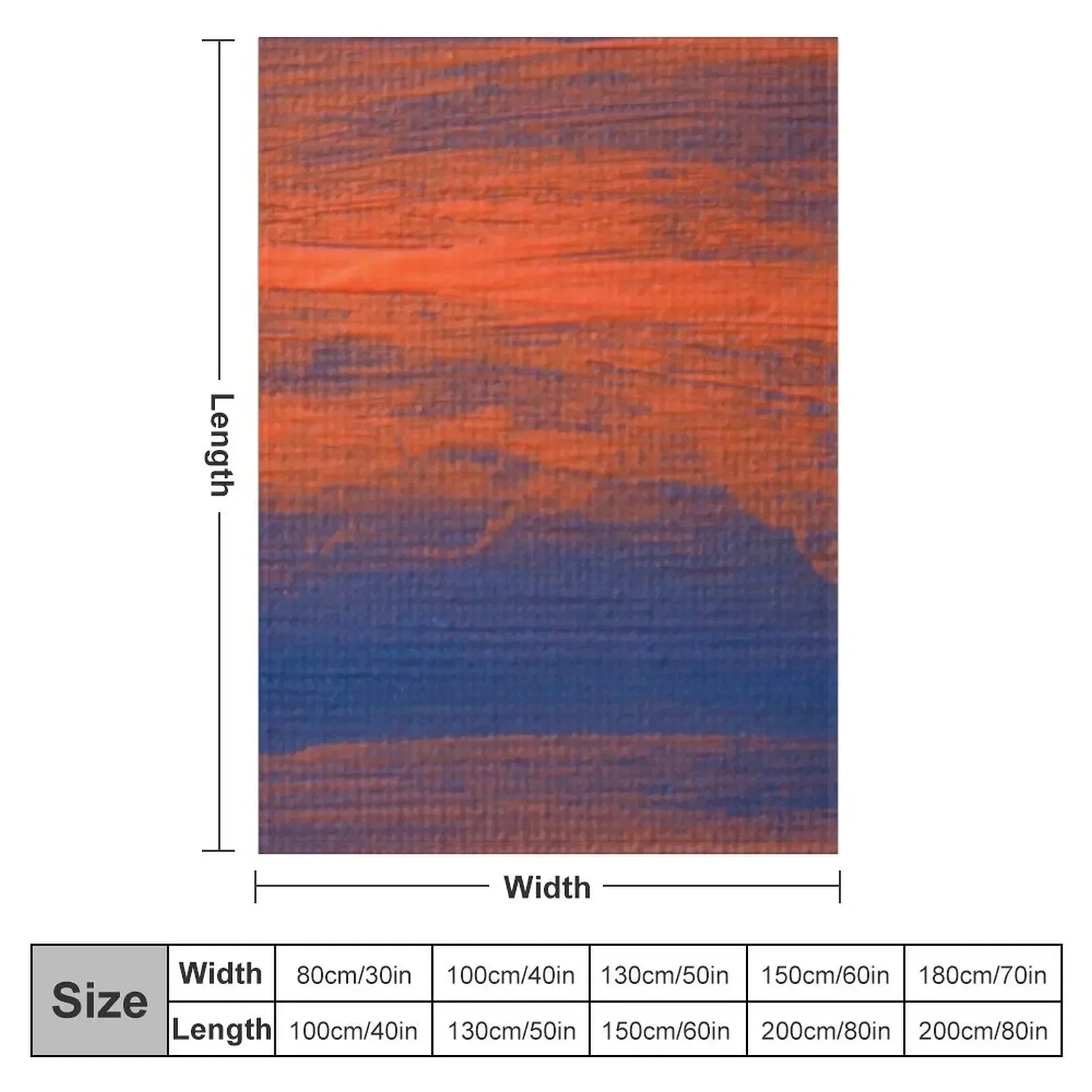 Blue and Orange Strokes Throw Blanket couch cozy soft plush fuzzy picnic outdoor blanket