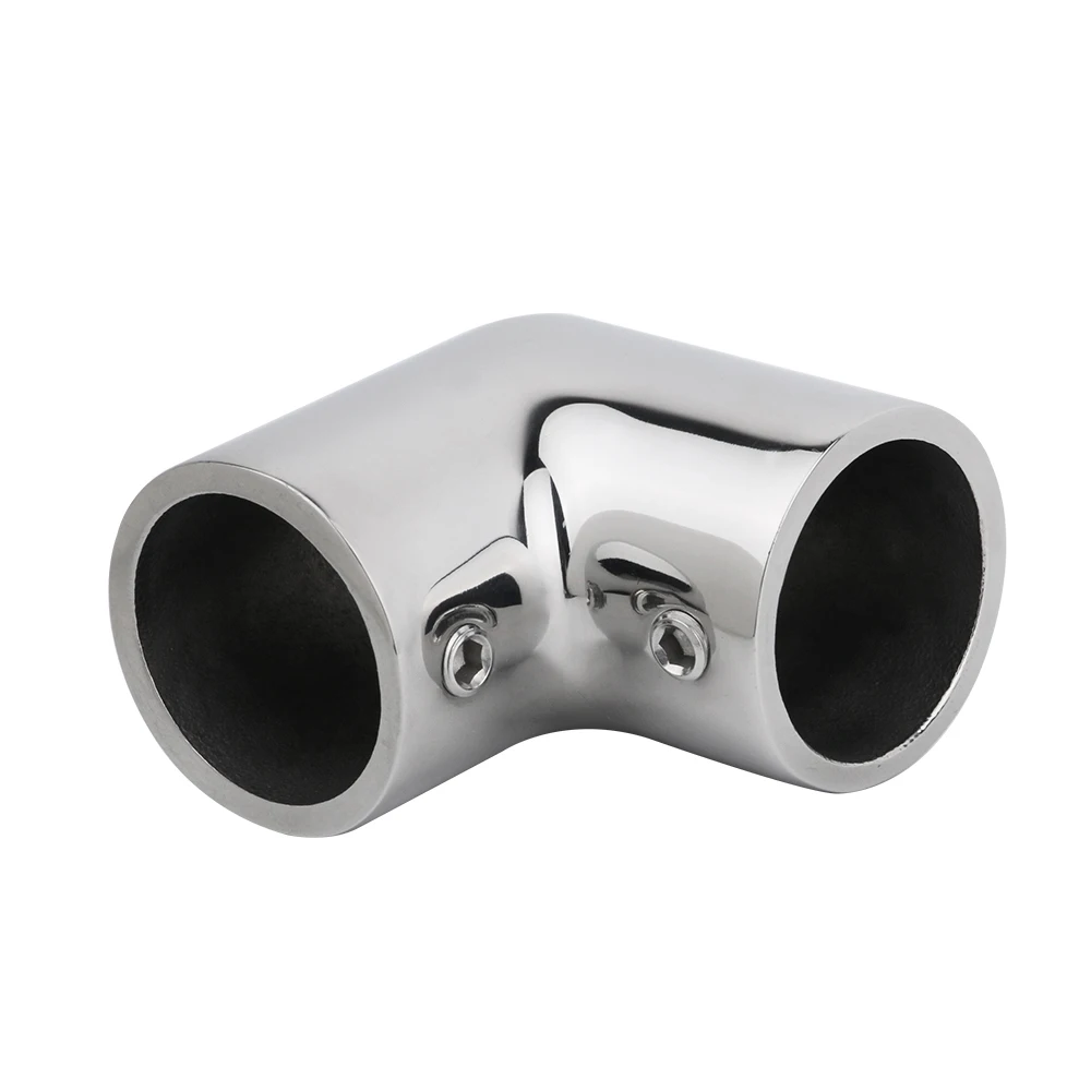 قارب 316 الفولاذ المقاوم للصدأ 2-Way 22/25/30/32 مللي متر أنبوب موصل 90 °   الكوع الأنابيب درابزين تركيب مكونات الأنابيب الأجهزة البحرية