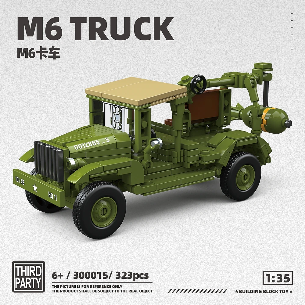 

M6 TRUCK M22 Locust WW2 Normandy Landings UK US Germany Army Sets M3A1Scout Car Building Blocks Bricks Toy World War II Military