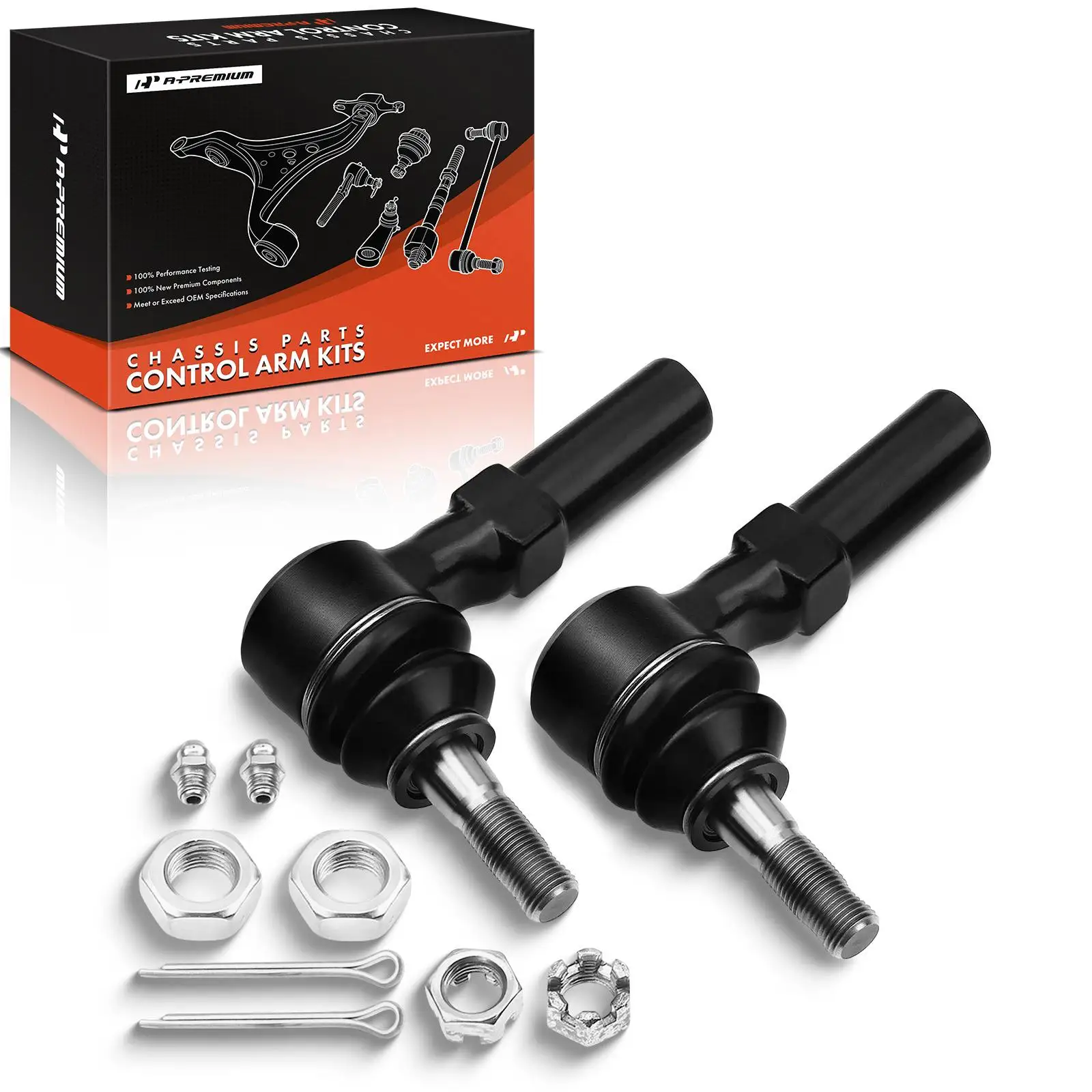 A-Premium 2x Front Outer Steering Tie Rod End for Buick Lucerne 2006-2011 LeSabre 2000-2005 Riviera Cadillac DTS 2006-2011 26045051 89047749