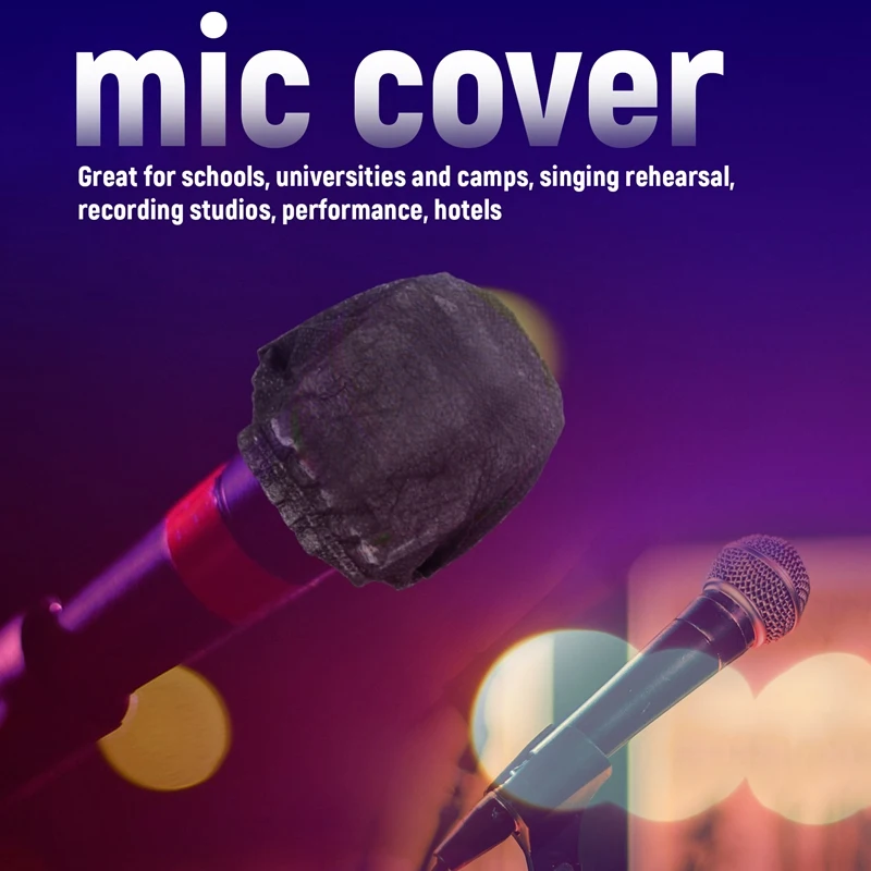 200 Pcs Black Disposable Microphone Covers Karaoke Anti-Splash Mic Cover Dust-Proof Accessories