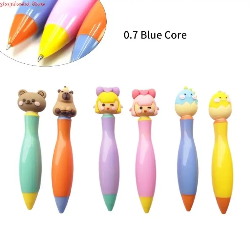 E8BA 6 PECIES NOVITÀ NOVITÀ Short BallPoint Pen Cartoon Cartoon Pen Pen point 0,7 mm