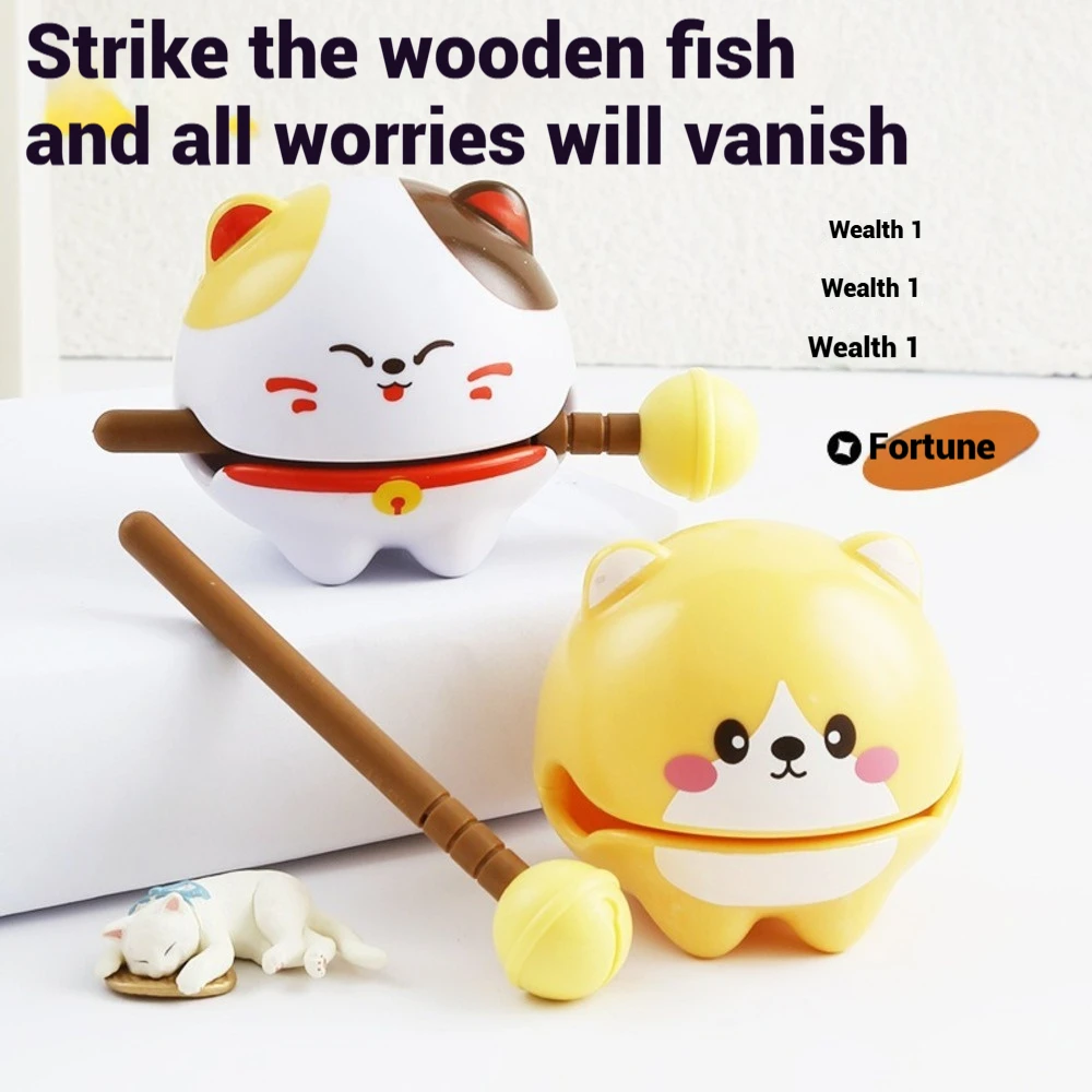 木製魚仏デスクトップ装飾ストレスリリーフ不安軽減オフィスおもちゃ瞑想リラクゼーションギフト在宅勤務用