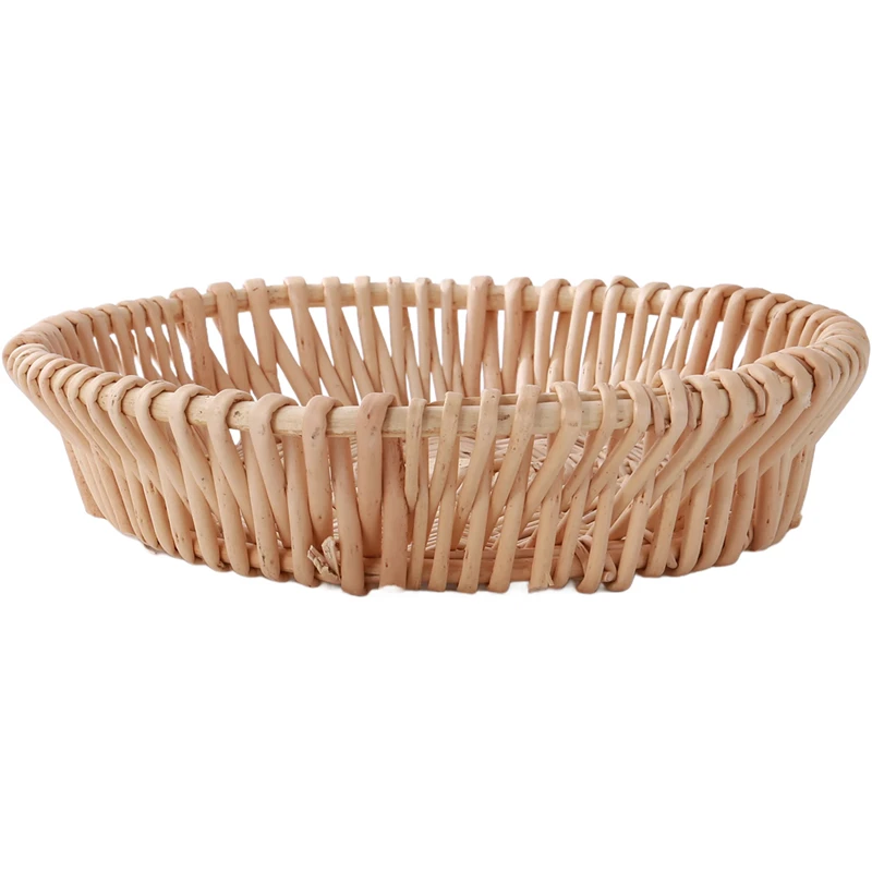 【CLEARANCE】Hand-Woven Basket, Wicker Basket, Food Serving Basket For Bread, Fruit, Vegetable Storage, Gift Basket