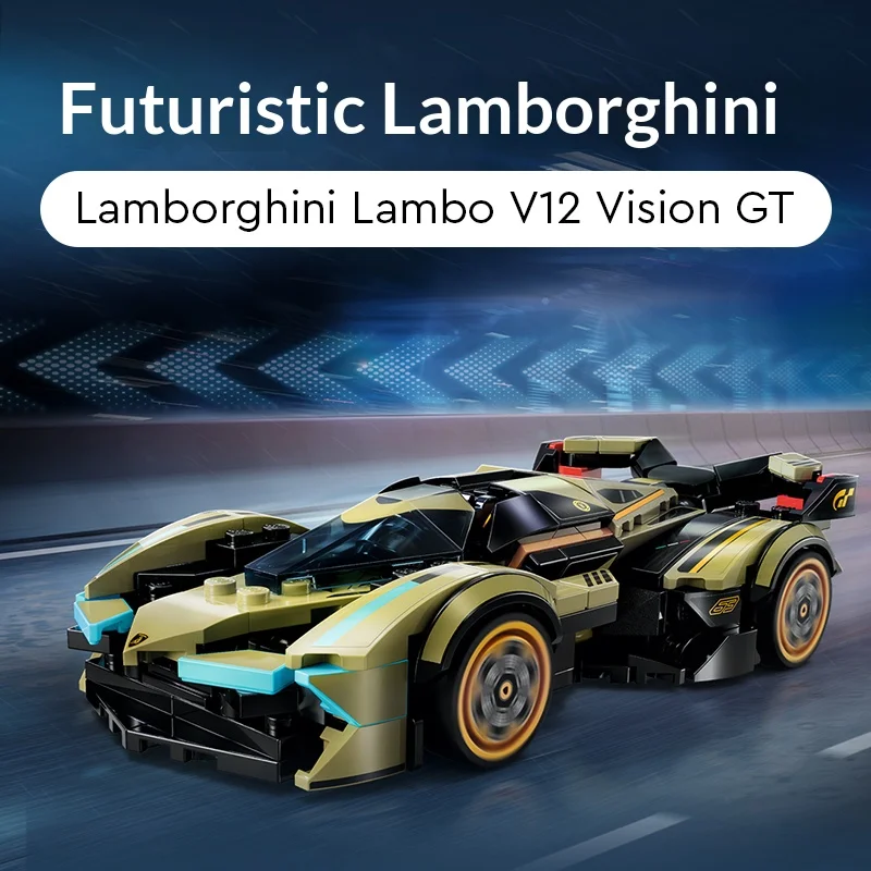 

Строительные блоки LEGO Super Racing Series 76923 Lamborghini V12 Vision GT, спортивный автомобиль, детские строительные блоки-головоломки, игрушка в подарок
