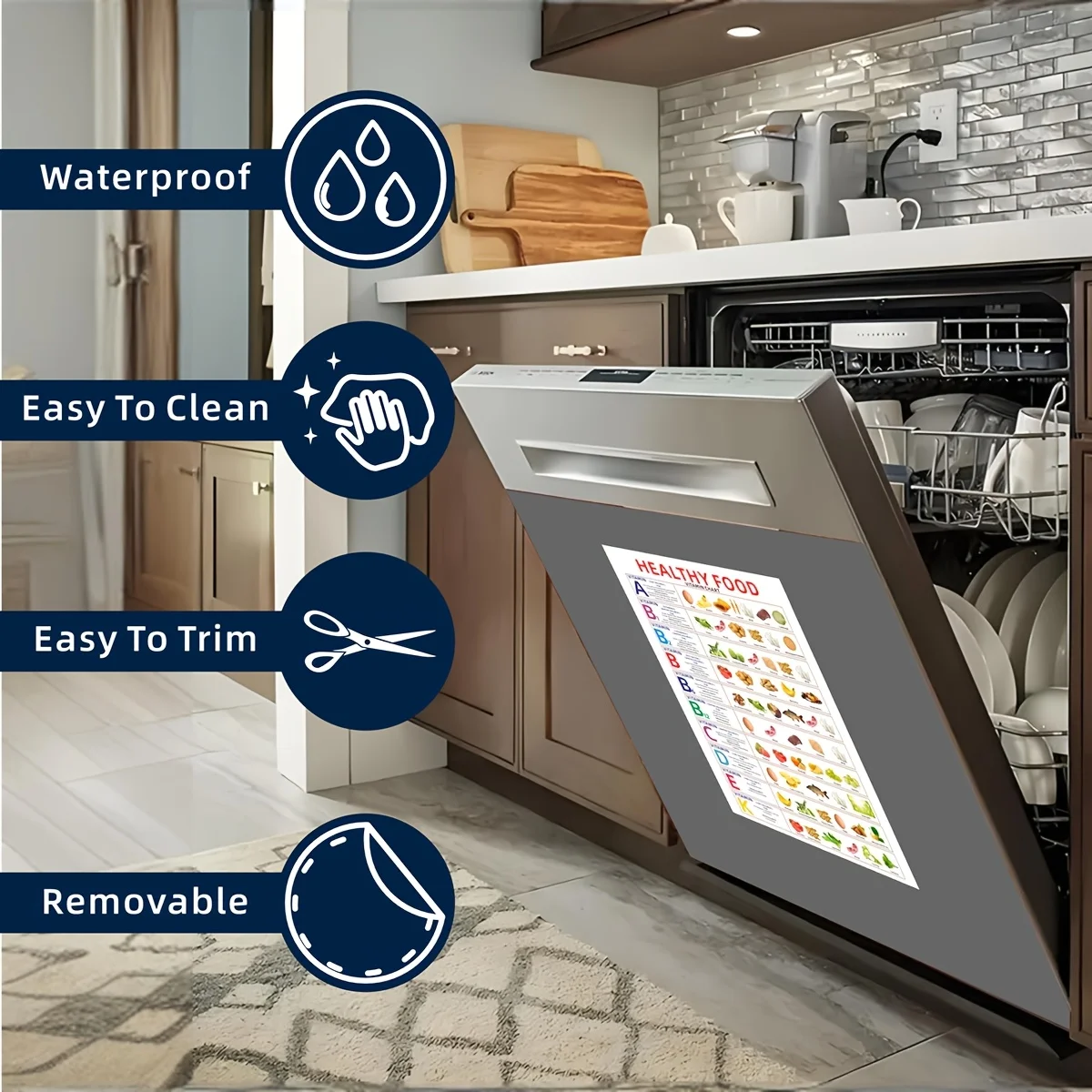 1 طاولة تغذية مغناطيسية صحية ومغذية، مناسبة للمطبخ والثلاجة وألواح غسالة الأطباق