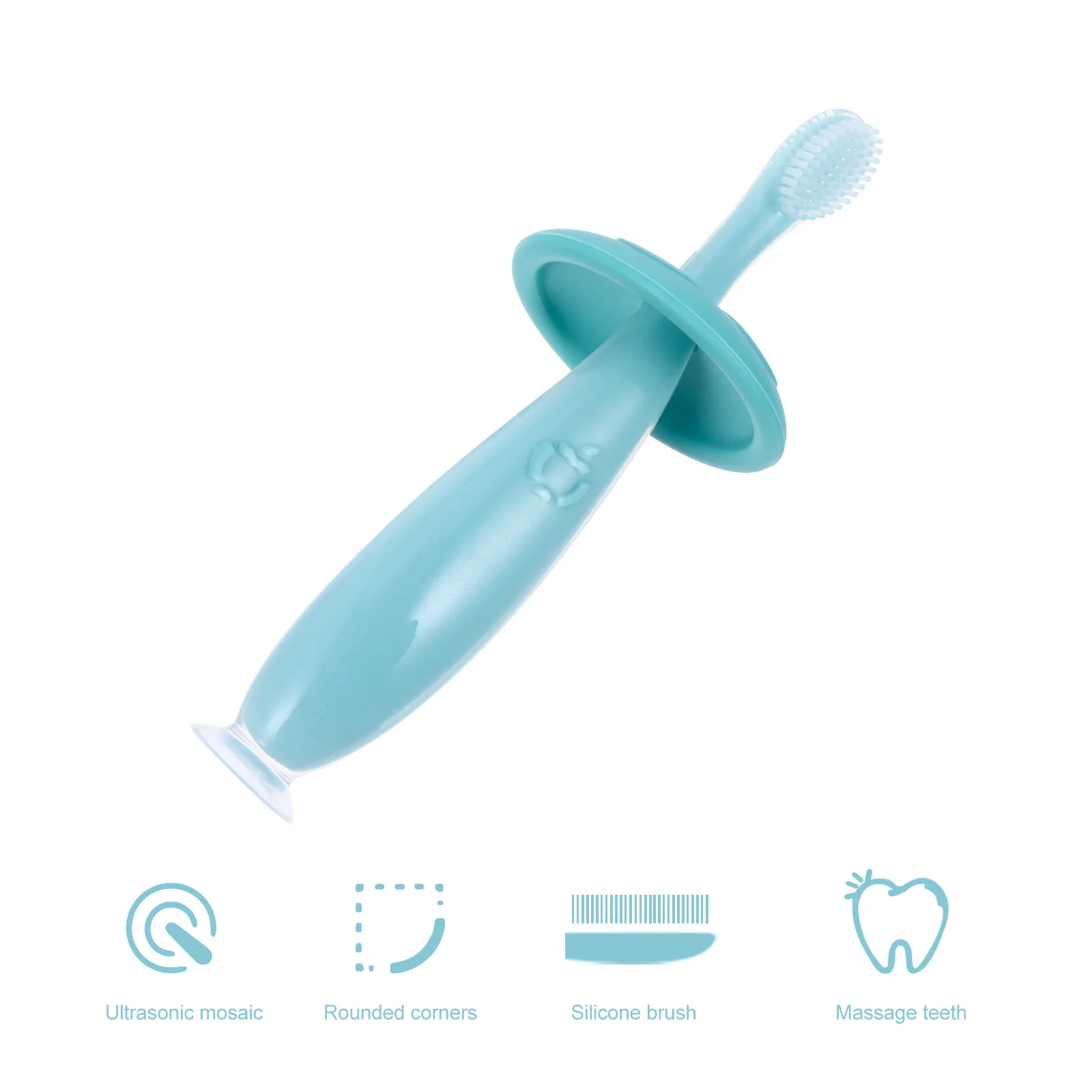 

Baby Silicone Toothbrush Soft Bristles Ergonomic Handle Practical Toddler Oral Hygiene Brush Suitable for Children