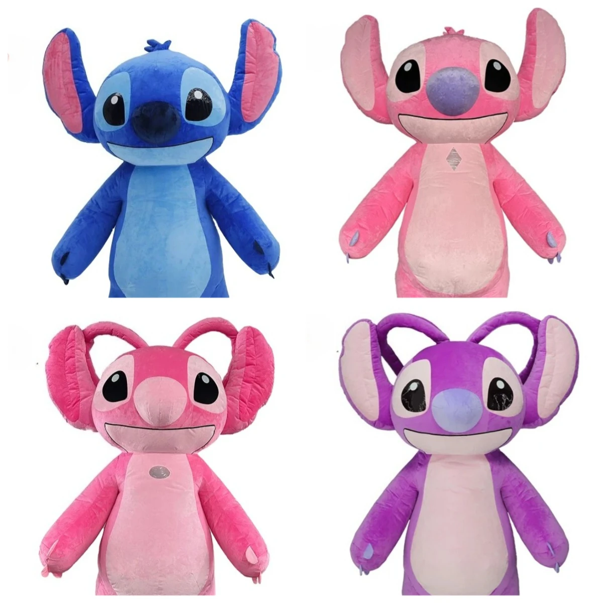 

Disney Stitch Inflatable Mascot Costume Parade Adult Character Cosplay Halloween Wedding Party Event Set No Battery