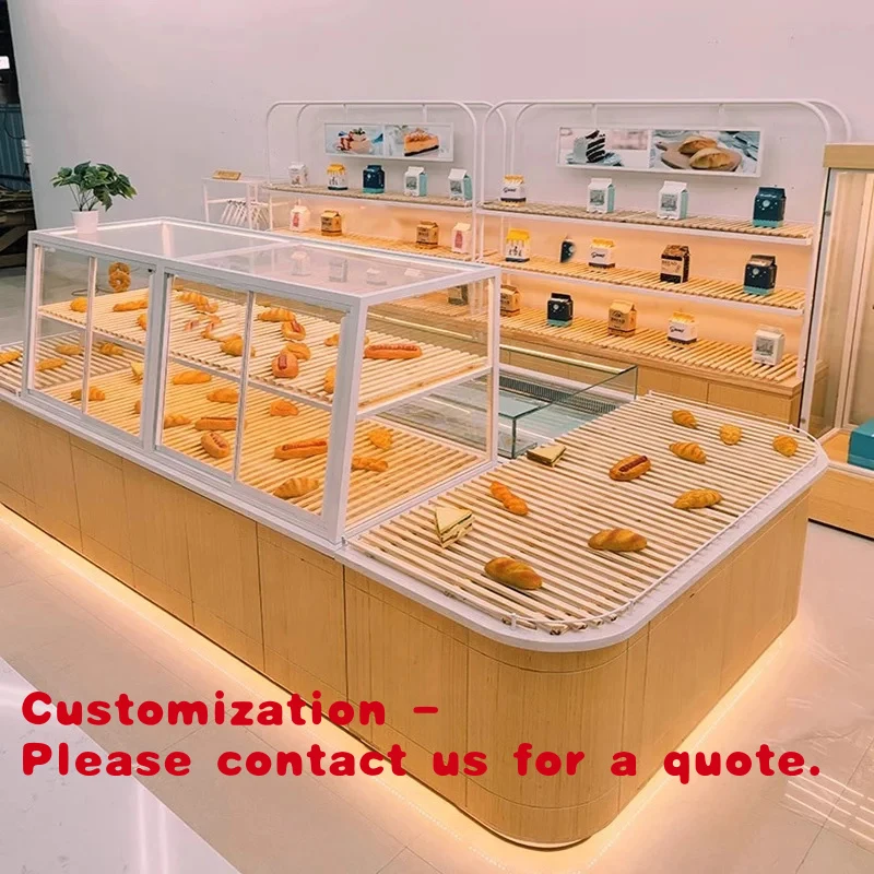custom.Commercial Multifunctional Wooden Bread Cabinet Multi-layer Storage Rack Customized Furniture OEM/ODM Panel Wood Style fo