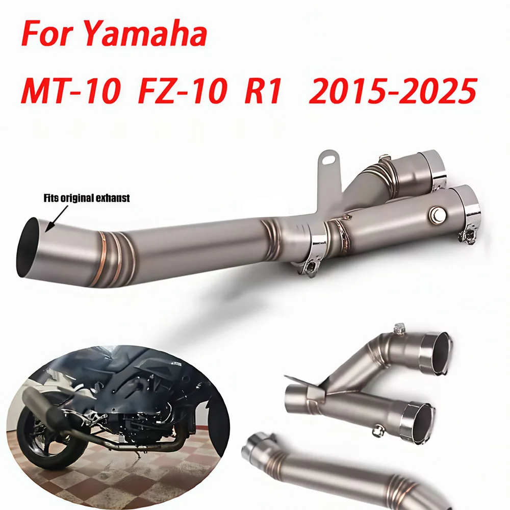 

Suitable for Yamaha YZF R1 MT-10 MT10 FZ-10 Motorcycle Exhaust Middle Connecting Pipe Muffler 2015 2025
