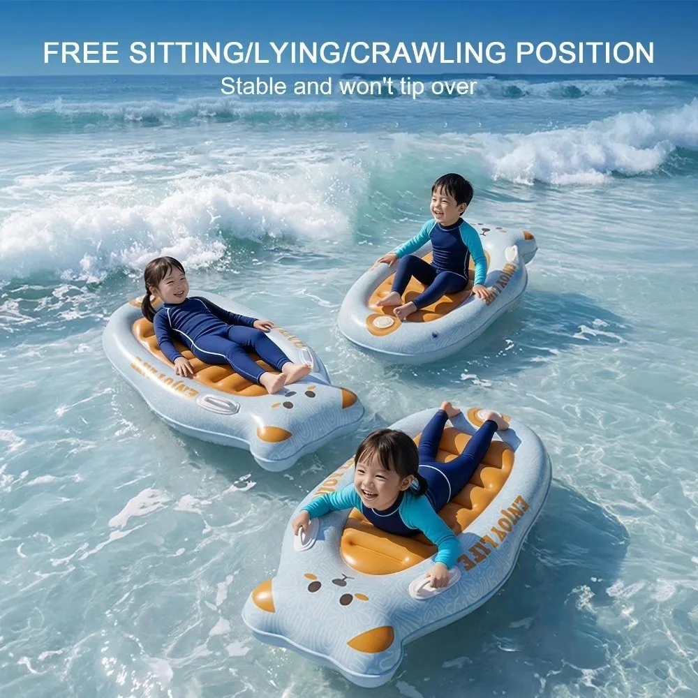 Penguin Inflatable Body Board Lightweight Non-Slip Inflatable Surfboard With Handles Portable Swimming Float Board