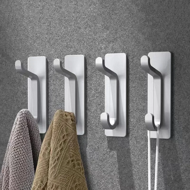 

3PCS/Set Self Adhesive Bathroom Hook Stickers Stainless Steel Heavy Duty Wall Hooks For Clothes Coats Hats Towels Hangers Racks